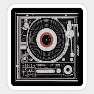 Turntable - Vintage Audio LP Vinyl Record Player Gift Sticker